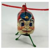 Vintage Tin Wind-Up Fire Dept Helicopter Toy Japan Vintage Tin Wind-Up Fire Dept Helicopter Toy Japan