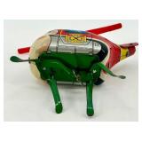 Vintage Tin Wind-Up Fire Dept Helicopter Toy Japan Vintage Tin Wind-Up Fire Dept Helicopter Toy Japan