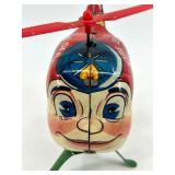 Vintage Tin Wind-Up Fire Dept Helicopter Toy Japan Vintage Tin Wind-Up Fire Dept Helicopter Toy Japan