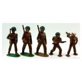 Set of 5 Vintage Lead Soldier Toy Figurines with Rifles and Bugle Set of 5 Vintage Lead Soldier Toy Figurines with Rifles and Bugle