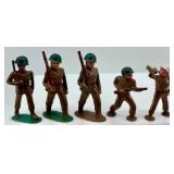 Set of 5 Vintage Lead Soldier Toy Figurines with Rifles and Bugle Set of 5 Vintage Lead Soldier Toy Figurines with Rifles and Bugle