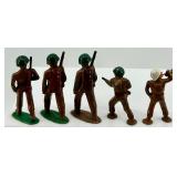 Set of 5 Vintage Lead Soldier Toy Figurines with Rifles and Bugle Set of 5 Vintage Lead Soldier Toy Figurines with Rifles and Bugle