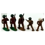 Set of 5 Vintage Lead Soldier Toy Figurines with Rifles and Bugle Set of 5 Vintage Lead Soldier Toy Figurines with Rifles and Bugle
