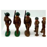 Set of 5 Vintage Lead Soldier Toy Figurines with Rifles and Bugle Set of 5 Vintage Lead Soldier Toy Figurines with Rifles and Bugle