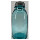 Set of 4 Vintage Ball Perfect Mason Blue Jars with Zinc Lids Set of 4 Vintage Ball Perfect Mason Blue Jars with Zinc Lids