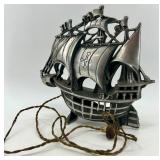 Vintage Cast Metal Ship Console Table Lamp Nautical Decor Vintage Cast Metal Ship Console Table Lamp Nautical Decor