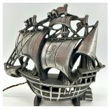 Vintage Cast Metal Ship Console Table Lamp Nautical Decor Vintage Cast Metal Ship Console Table Lamp Nautical Decor