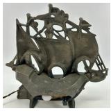 Vintage Cast Metal Ship Console Table Lamp Nautical Decor Vintage Cast Metal Ship Console Table Lamp Nautical Decor