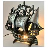 Vintage Cast Metal Ship Console Table Lamp Nautical Decor Vintage Cast Metal Ship Console Table Lamp Nautical Decor