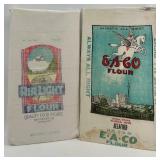 Pair of Vintage Flour Sack Cloth Bags EACO and Air Light 49 lb Advertising Pair of Vintage Flour Sack Cloth Bags EACO and Air Light 49 lb Advertising