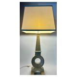 Geometric Table Lamp with Square Shade and Dual Sockets Geometric Table Lamp with Square Shade and Dual Sockets