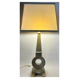 Geometric Table Lamp with Square Shade and Dual Sockets Geometric Table Lamp with Square Shade and Dual Sockets