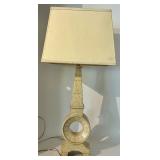 Geometric Table Lamp with Square Shade and Dual Sockets Geometric Table Lamp with Square Shade and Dual Sockets