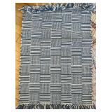 Set of 4 Woven Area Rugs with Striped and Checkered Patterns Set of 4 Woven Area Rugs with Striped and Checkered Patterns