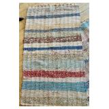 Set of 4 Woven Area Rugs with Striped and Checkered Patterns Set of 4 Woven Area Rugs with Striped and Checkered Patterns