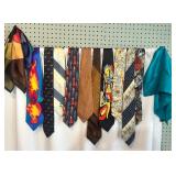 Collection of 10 Vintage Silk and Designer Neckties with Pocket Squares Collection of 10 Vintage Silk and Designer Neckties with Pocket Squares