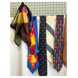 Collection of 10 Vintage Silk and Designer Neckties with Pocket Squares Collection of 10 Vintage Silk and Designer Neckties with Pocket Squares