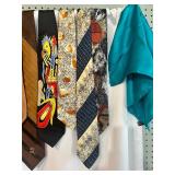 Collection of 10 Vintage Silk and Designer Neckties with Pocket Squares Collection of 10 Vintage Silk and Designer Neckties with Pocket Squares