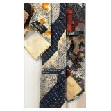 Collection of 10 Vintage Silk and Designer Neckties with Pocket Squares Collection of 10 Vintage Silk and Designer Neckties with Pocket Squares