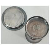 Collection of Vintage Silverplate Communion Pieces Including Chalice, Cruet, and Patens Collection of Vintage Silverplate Communion Pieces Including Chalice, Cruet, and Patens