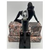 Art Deco Style Marble Base Table Lamp with Female Figure Art Deco Style Marble Base Table Lamp with Female Figure