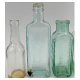 Collection of 8 Vintage Glass Bottles and Jars Mixed Shapes and Colors Collection of 8 Vintage Glass Bottles and Jars Mixed Shapes and Colors