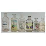 Collection of 12 Antique Glass Water Slide Bottles with Original Labels Collection of 12 Antique Glass Water Slide Bottles with Original Labels
