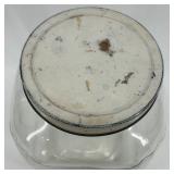 Large Vintage Glass Storage Jar with Metal Lid Large Vintage Glass Storage Jar with Metal Lid
