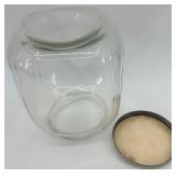 Large Vintage Glass Storage Jar with Metal Lid Large Vintage Glass Storage Jar with Metal Lid