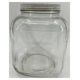 Vintage Clear Glass Storage Jar with Metal Lid Vintage Clear Glass Storage Jar with Metal Lid