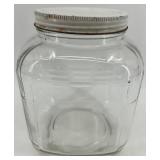 Vintage Clear Glass Storage Jar with Metal Lid Vintage Clear Glass Storage Jar with Metal Lid