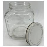Vintage Clear Glass Storage Jar with Metal Lid Vintage Clear Glass Storage Jar with Metal Lid