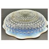 Set of Vintage Hobnail Opalescent Glass Bowls, Divided Dishes, and Candle Holders Set of Vintage Hobnail Opalescent Glass Bowls, Divided Dishes, and Candle Holders