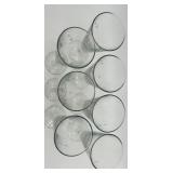 Set of 7 Etched Glass Champagne Flutes with Floral Design Set of 7 Etched Glass Champagne Flutes with Floral Design