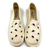 Walk With Me by Coldwater Creek Ladybug Espadrille Shoes, Size 7M, Ivory Walk With Me by Coldwater Creek Ladybug Espadrille Shoes, Size 7M, Ivory