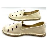 Walk With Me by Coldwater Creek Ladybug Espadrille Shoes, Size 7M, Ivory Walk With Me by Coldwater Creek Ladybug Espadrille Shoes, Size 7M, Ivory