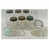 Collection of Vintage Ball and Atlas Glass Mason Jars with Lids Collection of Vintage Ball and Atlas Glass Mason Jars with Lids