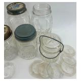Collection of Vintage Ball and Atlas Glass Mason Jars with Lids Collection of Vintage Ball and Atlas Glass Mason Jars with Lids