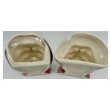 Pair of Royal Copley Wall Pocket Head Vases Pair of Royal Copley Wall Pocket Head Vases