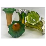 Set of 5 Vintage Mercury Glass Epergne Trumpet Vases Set of 5 Vintage Mercury Glass Epergne Trumpet Vases