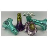 Set of 5 Vintage Ruffled Mercury Glass Vase Inserts Set of 5 Vintage Ruffled Mercury Glass Vase Inserts