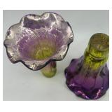 Set of 5 Vintage Ruffled Mercury Glass Vase Inserts Set of 5 Vintage Ruffled Mercury Glass Vase Inserts