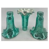 Set of 5 Vintage Ruffled Mercury Glass Vase Inserts Set of 5 Vintage Ruffled Mercury Glass Vase Inserts