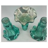 Set of 5 Vintage Ruffled Mercury Glass Vase Inserts Set of 5 Vintage Ruffled Mercury Glass Vase Inserts