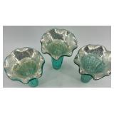Set of 5 Vintage Ruffled Mercury Glass Vase Inserts Set of 5 Vintage Ruffled Mercury Glass Vase Inserts