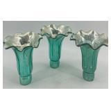 Set of 5 Vintage Ruffled Mercury Glass Vase Inserts Set of 5 Vintage Ruffled Mercury Glass Vase Inserts
