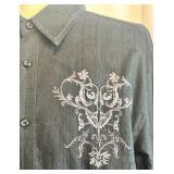 Set of 2 J. Campbell Los Angeles Black Embroidered Button-Up Shirts XL Set of 2 J. Campbell Los Angeles Black Embroidered Button-Up Shirts XL