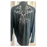 Set of 2 J. Campbell Los Angeles Black Embroidered Button-Up Shirts XL Set of 2 J. Campbell Los Angeles Black Embroidered Button-Up Shirts XL