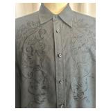 Set of 2 J. Campbell Los Angeles Black Embroidered Button-Up Shirts XL Set of 2 J. Campbell Los Angeles Black Embroidered Button-Up Shirts XL