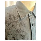 Set of 2 J. Campbell Los Angeles Black Embroidered Button-Up Shirts XL Set of 2 J. Campbell Los Angeles Black Embroidered Button-Up Shirts XL